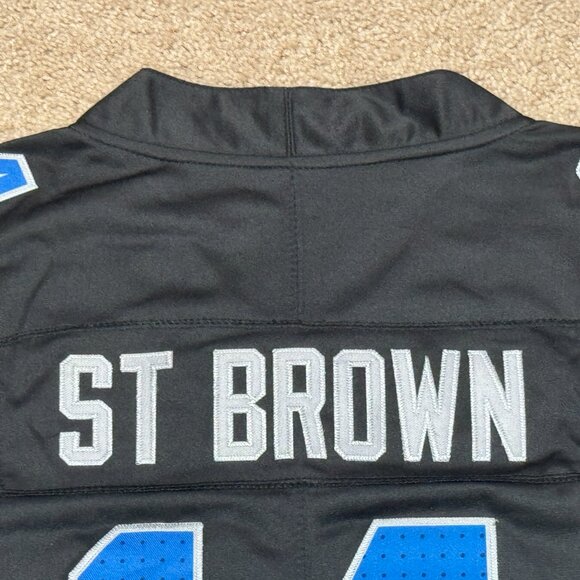 Detroit Lions Amon-Ra St. Brown #14 Black Jersey All Stitched Adult Sizes S-XXXL - Picture 4 of 7